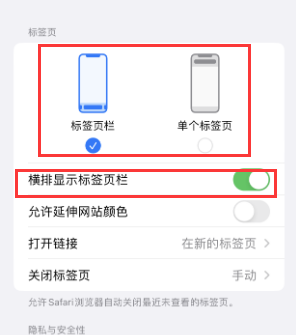 新兴iPhone授权维修分享Safari浏览器如何切换标签栏位置 